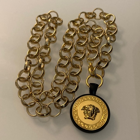 Versace Medusa Button Necklace Upcycled - Picture 3 of 8